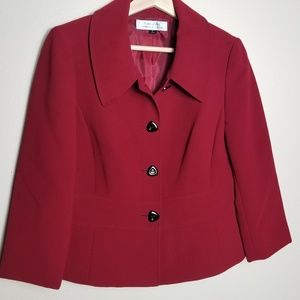 Tahari Red 3 Button Blazer